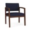 Lesro Lenox Wood Wide Guest Chair Wood Frame, Walnut, OH Navy Upholstery LW1201 - alternate 1
